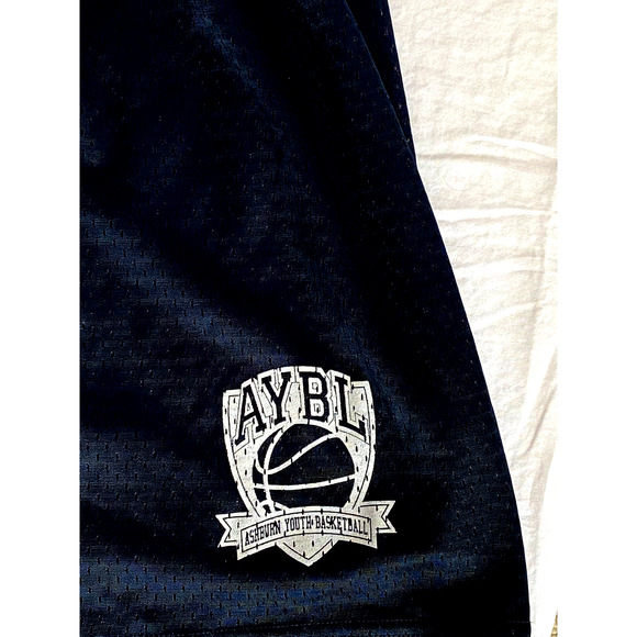 Womens Medium Basketball Shorts Navy Blue Badger Mesh w/ white logo, drawstring - Picture 2 of 4
